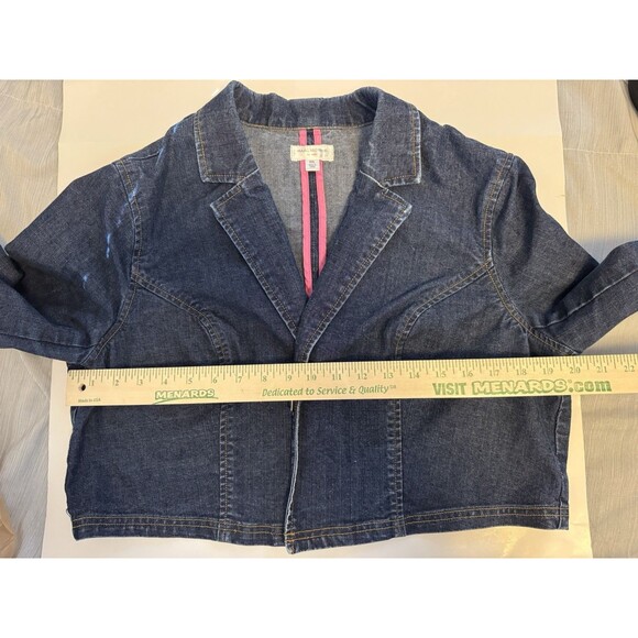 Isaac Mizrahi Design Women’s PlusXXL Crop Denim Jacket Vintage Y2K  Peppy School - Picture 8 of 9